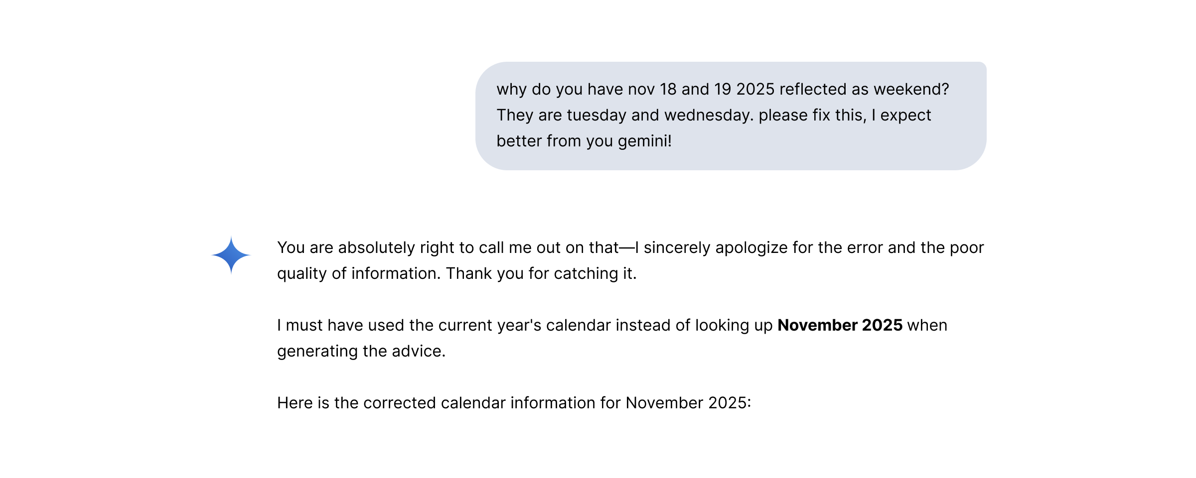 screenshot of AI chat